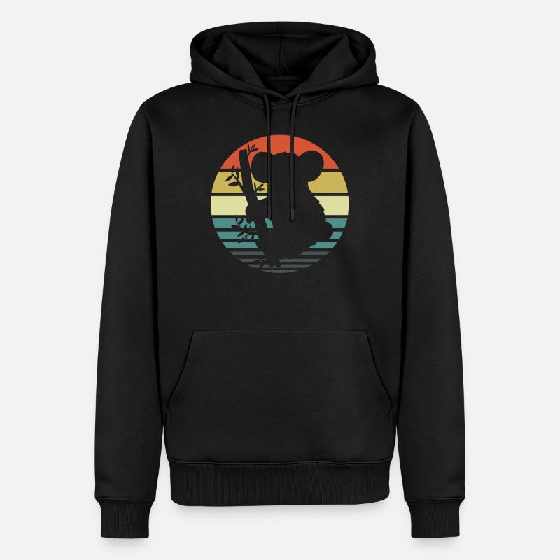 Koala - Männer Premium Bio Hoodie - Schwarz
