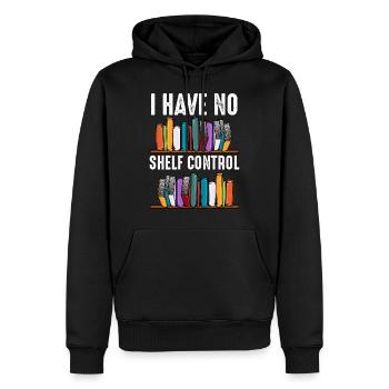 Lire des livres - Sweat à capuche Premium bio Homme - noir - Devant - Nico (187cm)