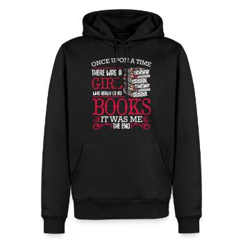 Bücher Lesen - Männer Premium Bio Hoodie - Schwarz - Vorne - Nico (187cm)