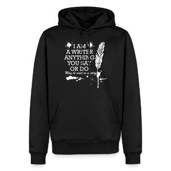 écrivain - Sweat à capuche Premium bio Homme - noir - Devant - Nico (187cm)
