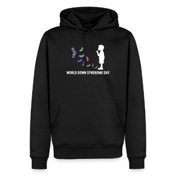 World Down Syndrome Day Awareness Child Socks - Men’s Premium Organic Hoodie - black - Front - Nico (187cm)