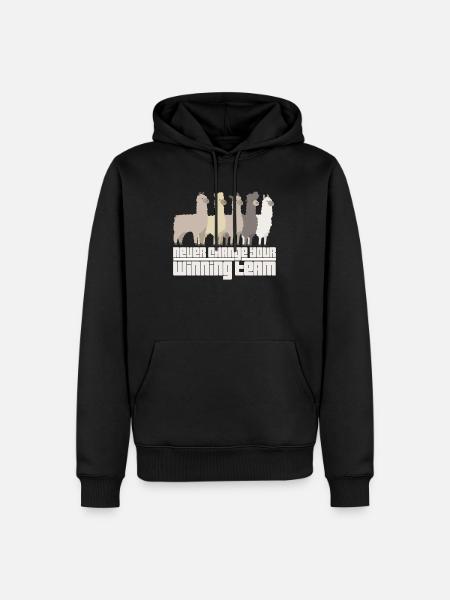 Alpaka Herde - Männer Premium Bio Hoodie - Schwarz