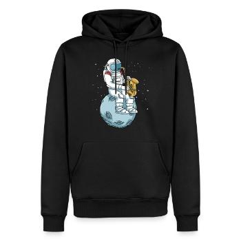 Saxophone Shirt Hommes Astronaut Moon Jazz Music - Sweat à capuche Premium bio Homme - noir - Devant - Nico (187cm)