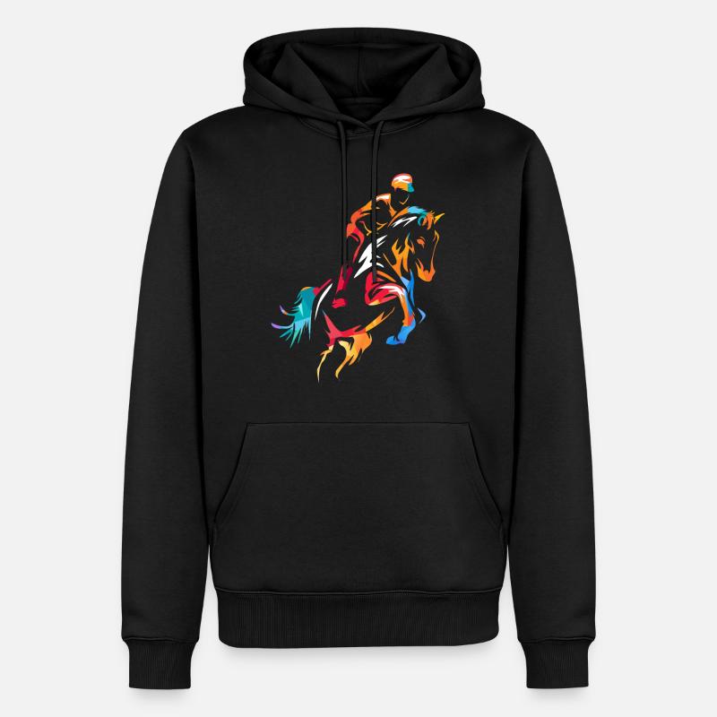 Springreiten Pferdesport Pferde - Männer Premium Bio Hoodie - Schwarz