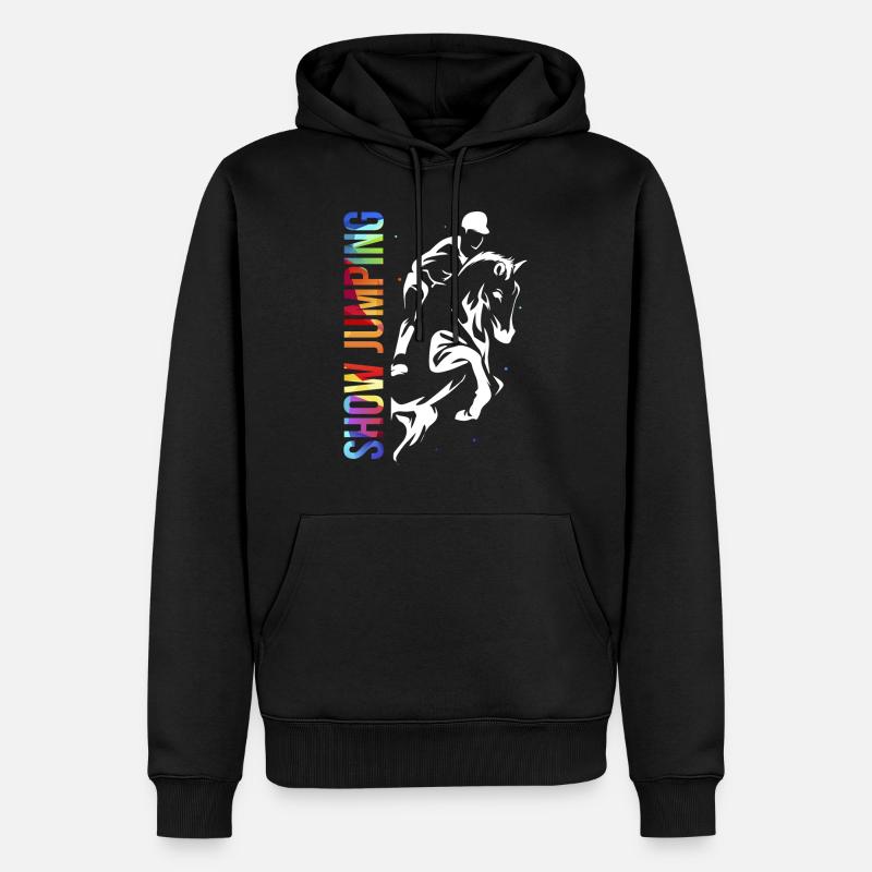 Saut d'obstacles saut d'obstacles équitation - Sweat à capuche Premium bio Homme - noir