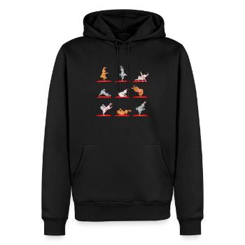 Kaninchen Yoga Bunny Hasen Sport Hase Geschenk - Männer Premium Bio Hoodie - Schwarz - Vorne - Nico (187cm)