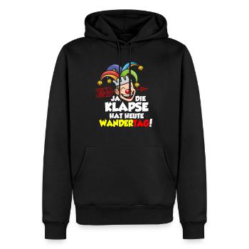 Wandertag Klapse Karneval Fasching Lustig - Männer Premium Bio Hoodie - Schwarz - Vorne - Nico (187cm)