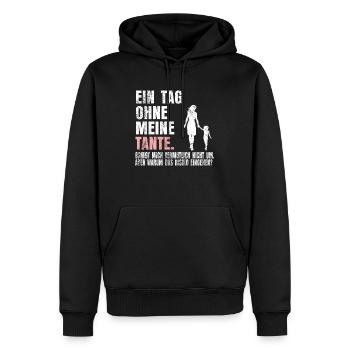 Tante Nichte - Männer Premium Bio Hoodie - Schwarz - Vorne - Nico (187cm)