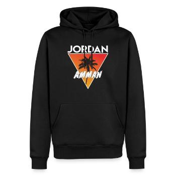 Jordanien mit Hauptstadt - Männer Premium Bio Hoodie - Schwarz - Vorne - Nico (187cm)