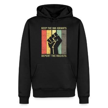 Gardez les immigrants déportent le millésime racistes - Sweat à capuche Premium bio Homme - noir - Devant - Nico (187cm)