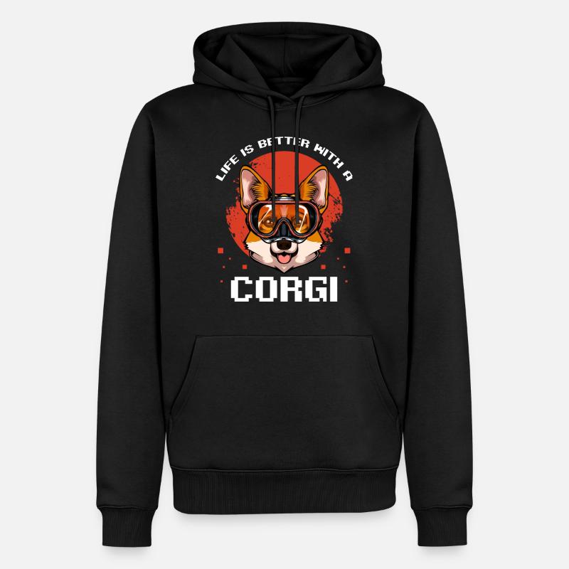 Welsh Corgi - Männer Premium Bio Hoodie - Schwarz