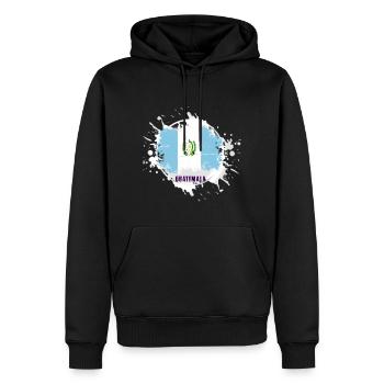 Drapeau du Guatemala avec blob - Sweat à capuche Premium bio Homme - noir - Devant - Nico (187cm)