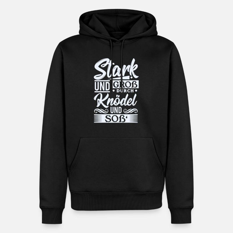 Stark durch Knödel - Männer Premium Bio Hoodie - Schwarz
