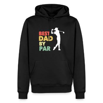 Best Dad By Par | Le meilleur papa | Meilleur père - Sweat à capuche Premium bio Homme - noir - Devant - Nico (187cm)
