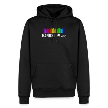 Hands Up Musik Dancecore Techno - Männer Premium Bio Hoodie - Schwarz - Vorne - Nico (187cm)