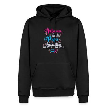Maman Veut Papa Se marier Enfants Demande en mariage - Sweat à capuche Premium bio Homme - noir - Devant - Nico (187cm)
