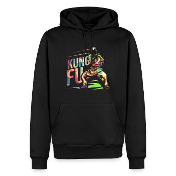 Kung Fu - Männer Premium Bio Hoodie - Schwarz - Vorne - Nico (187cm)