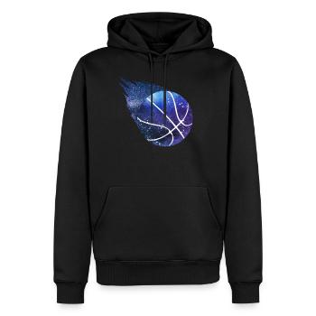 Motif d'espace de basket-ball pour femmes hommes enfants - Sweat à capuche Premium bio Homme - noir - Devant - Nico (187cm)