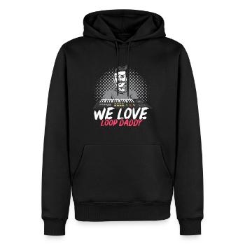 WE LOVE LOOP DADDY DJ MUSIC LOOP - Men’s Premium Organic Hoodie - black - Front - Nico (187cm)