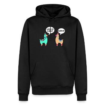 Como Se Llama Alpaca disant costume de lama cadeau - Sweat à capuche Premium bio Homme - noir - Devant - Nico (187cm)