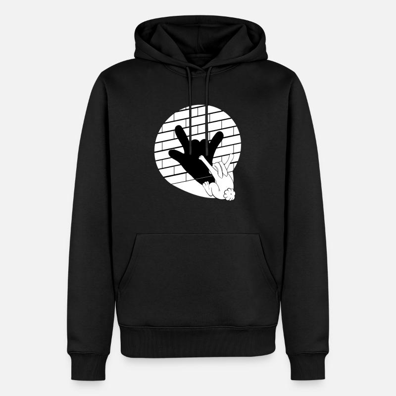 Lapin rock n roll lapin ombre lapin lapin - Sweat à capuche Premium bio Homme - noir