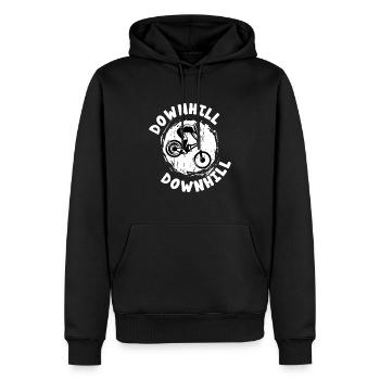 VTT Down Hill - Sweat à capuche Premium bio Homme - noir - Devant - Nico (187cm)