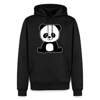 Panda mignon cadeau drôle femmes hommes enfants - Sweat à capuche Premium bio Homme - noir - Devant - Nico (187cm)