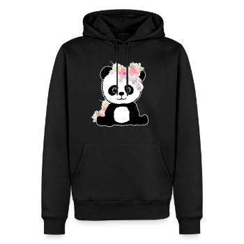 Panda Lustig Geschenk Damen Herren Kinder - Männer Premium Bio Hoodie - Schwarz - Vorne - Nico (187cm)