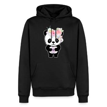 Panda Lustig Geschenk Damen Herren Kinder - Männer Premium Bio Hoodie - Schwarz - Vorne - Nico (187cm)