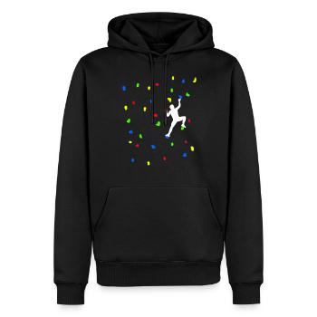 Bouldering Motif Gift Mur de bloc avec Bou coloré - Sweat à capuche Premium bio Homme - noir - Devant - Nico (187cm)