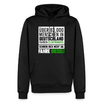 FAHRE DIESEL, GESCHENK - Männer Premium Bio Hoodie - Schwarz - Vorne - Nico (187cm)