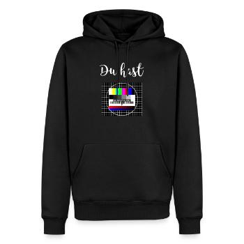 Sendepause Testbild Sendeschluss DDR Fernseher - Männer Premium Bio Hoodie - Schwarz - Vorne - Nico (187cm)