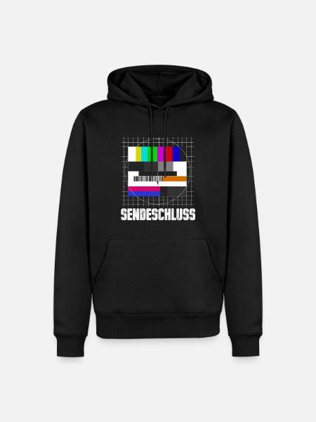 Testbild Sendeschluss 90er - Männer Premium Bio Hoodie - Schwarz