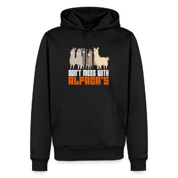 Alpaga alpaga alpaga alpaga alpaga - Sweat à capuche Premium bio Homme - noir - Devant - Nico (187cm)