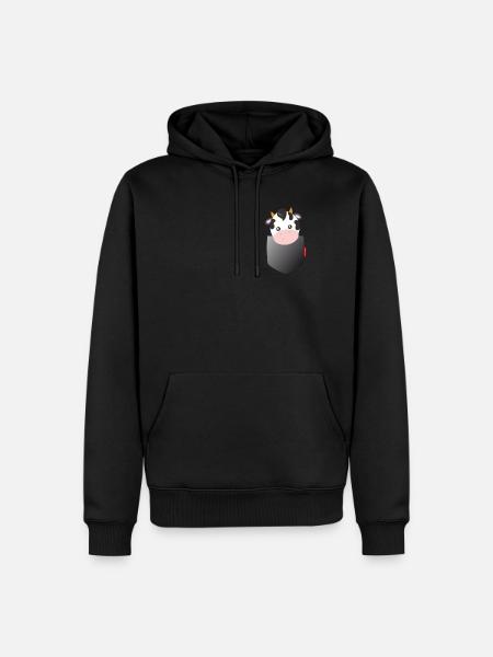 Motyw krowy na piersi dla kobiet, mężczyzn, dzieci - Herre Premium økologisk hoodie - sort