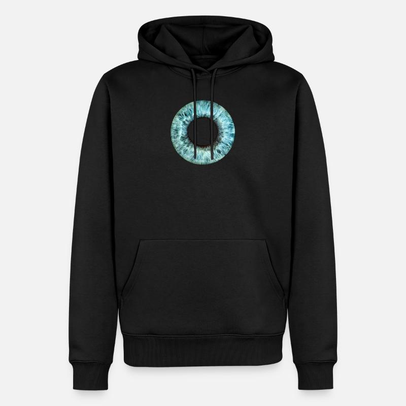 Blue Iris - Männer Premium Bio Hoodie - Schwarz