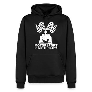 Course de voiture de sport automobile course drapeau course de voiture de sport - Sweat à capuche Premium bio Homme - noir - Devant - Nico (187cm)