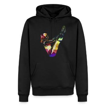 Pilates Geschenk - Männer Premium Bio Hoodie - Schwarz - Vorne - Nico (187cm)
