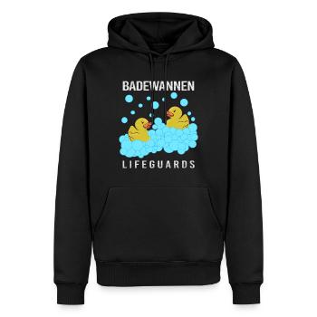 Quietscheente Rettungsschwimmer - Männer Premium Bio Hoodie - Schwarz - Vorne - Nico (187cm)