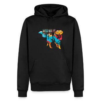 Chien Hovawart - Sweat à capuche Premium bio Homme - noir - Devant - Nico (187cm)