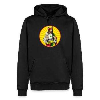 Mauvaises herbes fumant Jésus-Christ - Sweat à capuche Premium bio Homme - noir - Devant - Nico (187cm)