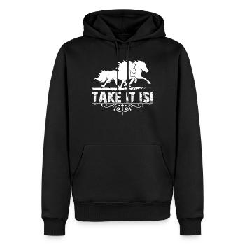 Icelandic horses Tölt Isi gift Icelandic pony horse - Men’s Premium Organic Hoodie - black - Front - Nico (187cm)
