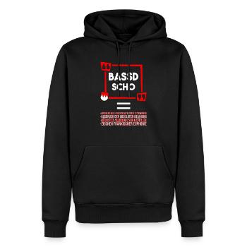 Franken Bassd Scho Erklärung - Männer Premium Bio Hoodie - Schwarz - Vorne - Nico (187cm)