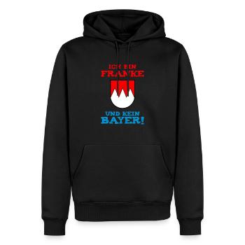 Franke Und Kein Bayer! - Männer Premium Bio Hoodie - Schwarz - Vorne - Nico (187cm)