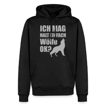 Wolf Wölfe Spruch Für Damen, Herren Und Kinder - Männer Premium Bio Hoodie - Schwarz - Vorne - Nico (187cm)