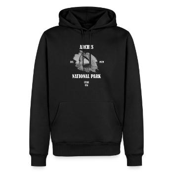 Arches National Park Utah USA Géologie Amérique - Sweat à capuche Premium bio Homme - noir - Devant - Nico (187cm)