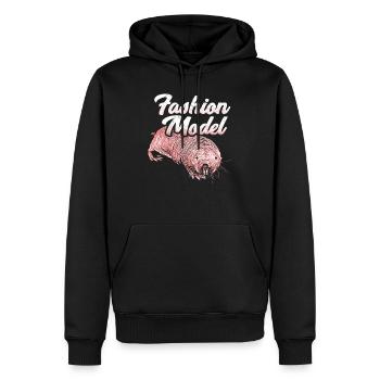 Nu mannequin rat mannequin rongeur rat rat humour - Sweat à capuche Premium bio Homme - noir - Devant - Nico (187cm)