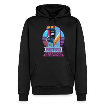 Gaming vintage Automat, Geschenk für Vater Mutter - Männer Premium Bio Hoodie - Schwarz - Vorne - Nico (187cm)