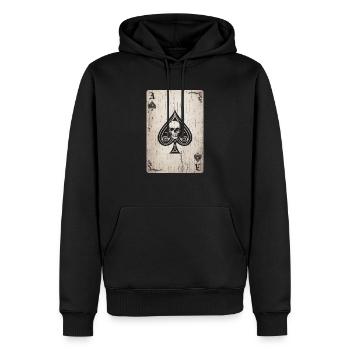 Carte de mort As de pique - Sweat à capuche Premium bio Homme - noir - Devant - Nico (187cm)