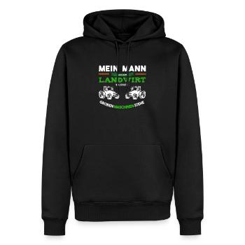 Mein Mann Ist Landwirt Und Große Maschine - Männer Premium Bio Hoodie - Schwarz - Vorne - Nico (187cm)